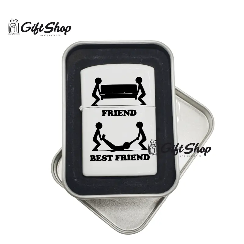 Friend best friend, bricheta metalica gravata laser cu mesaj